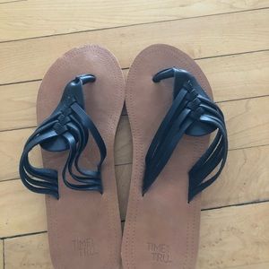 Black flip flops